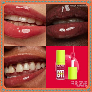 NYX Professional Makeup Fat Oil Lip Drip Holiday Trio Lip Gloss 3 pc - New