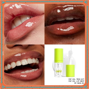 NYX Professional Makeup Fat Oil Lip Drip Holiday Trio Lip Gloss 3 pc - Imperfect Box