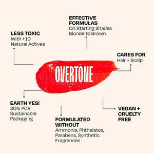 Overtone Scarlet Red Daily Conditioner- Semi-Permanent Ruby Red 4.5 oz - New