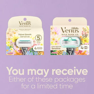 Rifle Paper Co. + Venus Deluxe Smooth Sensitive Razor Blade Refills 4ct - Imperfect Box