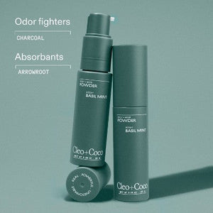 cleo+coco. Body and Hair Antiperspirants and Deodorant Powder Basil Mint 0.88oz - New