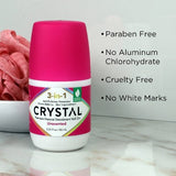 Crystal 3-in-1 Natural Mineral Roll-On Deodorant Unscented 2.25 fl oz - New