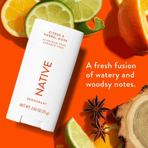 Native Solid Deodorant for Men & Women Citrus & Herbal Musk 2.65oz - Imperfect Container