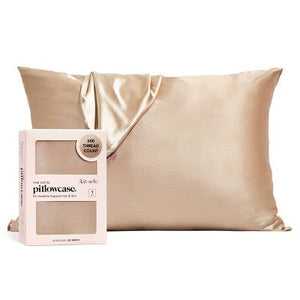 Kitsch Queen Size Satin Standard Pillowcase Thread Count Champagne - New