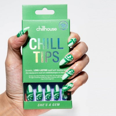 Chillhouse Chill Tips Press-On Fake Nails Shes a Gem 24ct - New