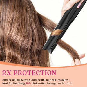 NICEBAY Airflow Styler, Titanium Hair Straightener & Curling Iron with Cooling Air Vents, 5 Temps, Dual Voltage & Auto Shutoff - Imperfect Box