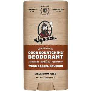 DR. SQUATCH Men's Natural Solid Deodorant Wood Barrel Bourbon 2.65oz - New