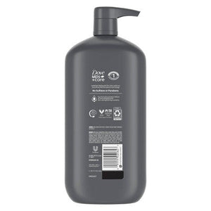 Dove Men+Care Charcoal + Clay Purifying Body; Face Wash Pump Sulfate Free 30 fl oz - Imperfect Container