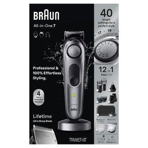 Braun Series 7 AiO7440 Rechargeable 12-in-1 Body, Beard & Hair Trimmer - Imperfect Box