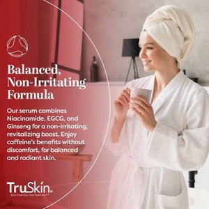 TruSkin Caffeine Facial Serum with Matcha Green Tea and Ginseng 1 fl oz - New