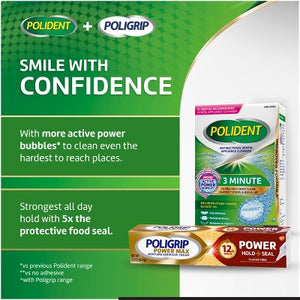 Poligrip Denture Power Hold and Seal 2.2oz/2pk - Imperfect Box
