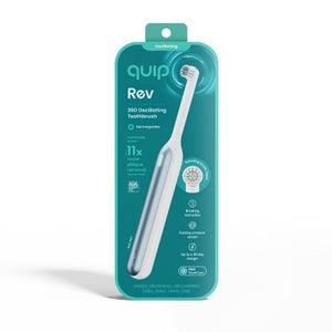 quip Rev Oscillating Rechargeable Electric Toothbrush White/Blue - Imperfect Box