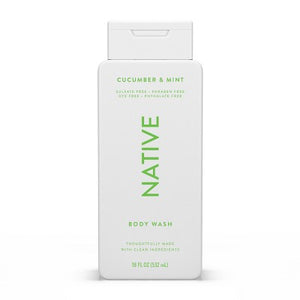 Native Body Wash for Women & Men Cucumber & Mint Sulfate Free 8 fl oz - New