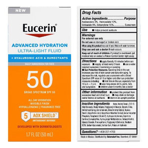 Eucerin Sun Advanced Hydration Face Lotion SPF 50 1.7 fl oz - Imperfect Box
