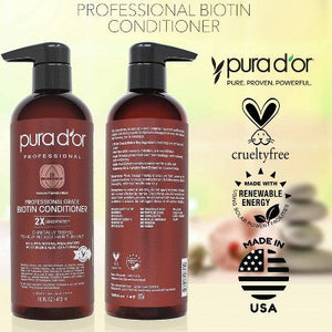 Pura d'or Professional Grade Biotin Conditioner 16 fl oz - Imperfect Container