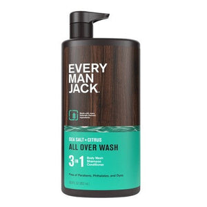 Every Man Jack Sea Salt Citrus Men's 3 in 1 All Over Wash 28.8 fl oz - Imperfect Container