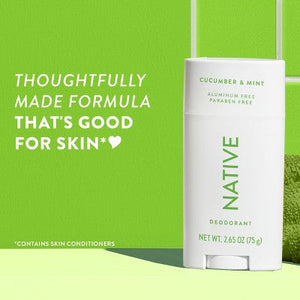 Native Solid Deodorant for Women & Men Cucumber & Mint  2.65oz - Imperfect Container
