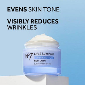 No7 Lift Luminate Triple Action Night Cream 1.69 fl oz - Imperfect Box