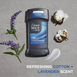 Dove Men+Care 72-Hour Antiperspirant Deodorant Stick Clean Comfort 2.7oz/2ct - New