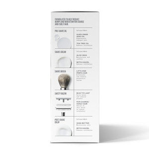 Bevel Men's Shave Kit Safety Razor and Brush Shave Cream Pre Shave Oil  Post Shave Balm 40 Blades - Missing Box