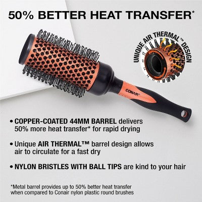 Conair Copper Pro Air Thermal Nylon Bristle Round Brush Large