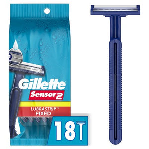 Gillette Sensor2 Base Fixed Head Men's Disposable Razors 18ct - Imperfect Box