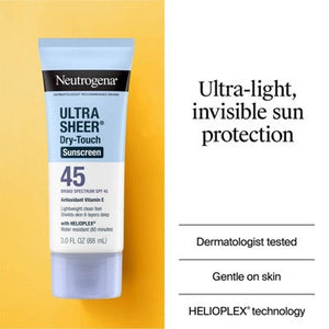 Neutrogena Ultra Sheer Dry-Touch Sunscreen Broad Spectrum SPF 45 6 fl oz /2ct - Missing Box