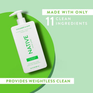 Native Vegan Cucumber & Mint Natural Volume Shampoo, Clean, Sulfate, Paraben and Silicone Free 16.5 fl oz - Imperfect Container