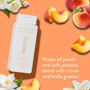 Native Body Wash Sweet Peach & Nectar Sulfate Free 18 fl oz - Imperfect Container