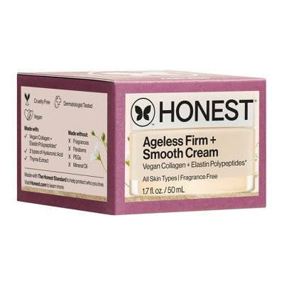 Honest Beauty Ageless Firm and Smooth Cream with Vegan Collagen and Hyaluronic Acid 1.7 fl oz - Imperfect Box