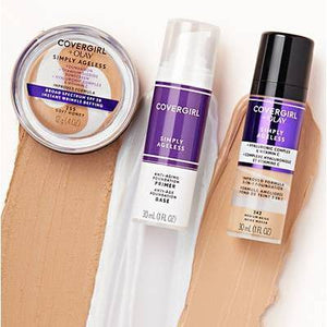 COVERGIRL + Olay Simply Ageless 3-in-1 Liquid Foundation 225 Buff Beige 1 fl oz - Imperfect Container