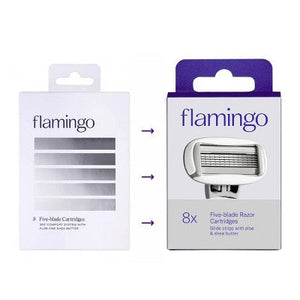 Flamingo Women's Razor Blade Refills 5-Blade Refill Cartridges 8ct - Imperfect Box