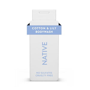 Native Body Wash for Women & Men Cotton & Lily Sulfate Free 18 fl oz - Imperfect Container