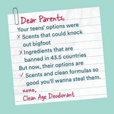 Clean Age Cedar & Sea Salt AHA Deodorant + Body Spray for Teens 4 fl oz - New