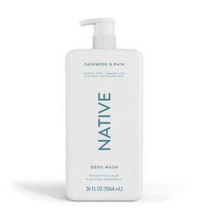 Native Body Wash Cashmere & Rain Sulfate Free with Pump 36 fl oz - New