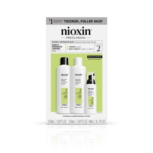 Nioxin System 2 Hair Thickening Natural & Untreated Hair Shampoo & Conditioner Kit 3ct - New