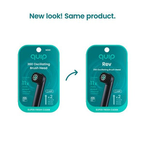 quip Rev Oscillating Brush Head Refill- Black 2pk - Imperfect Box