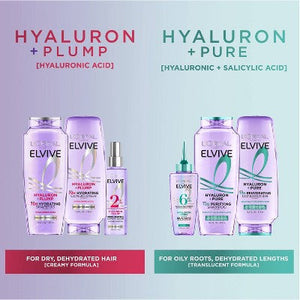 L'Oreal Paris Elvive Hyaluron Pure Purifying Shampoo for Oily Hair 28 fl oz - New
