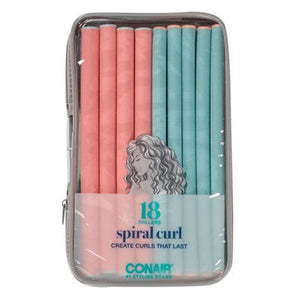 Conair Heatless Spiral Curl Rollers Coral & Teal 18pcs - New