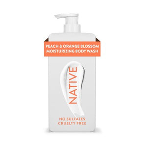 Native Moisturizing Shea Butter 24hr Hydration Body Wash Peach & Orange Blossom 18 fl oz - Imperfect Container