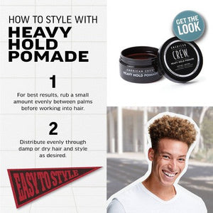 American Crew Men's Styling Heavy Hold and High Shine Hair Pomade Gel 3oz - New