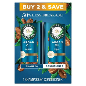 Herbal Essences Pure Plants Blend Argan Oil Repairing Color-Safe Shampoo/Conditioner Dual Pack 13.5 fl oz/2ct - Imperfect Box