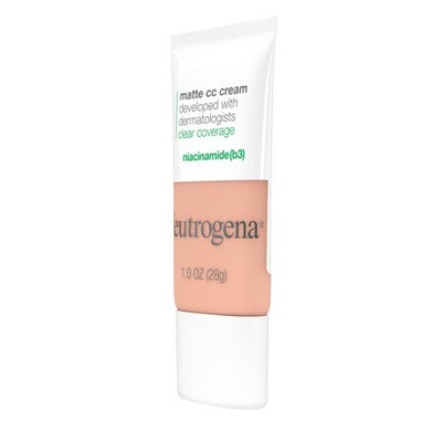 Neutrogena Clear Coverage Flawless Matte Color Correcting Cream, Full-Coverage 3.0 Vanilla - New