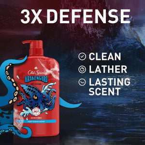 Old Spice Krakenguard Body+Face Wash  Deep Ocean Scent 33.4 fl - New
