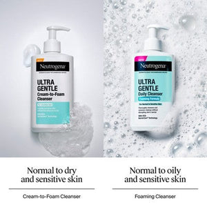 Neutrogena Ultra Gentle Foaming Facial Cleanser, Hydrating Face Wash 16 fl oz - New