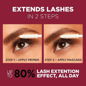 L'Oreal Paris Double Extend Beauty Tubes Lengthening Mascara; Basecoat 570 Black 0.33 fl oz - New