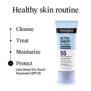 Neutrogena Ultra Sheer Dry Touch Sunscreen Lotion SPF 55 3oz - Imperfect Container