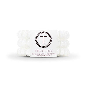 TELETIES Large Hair Ties 3pc Coconut White - Imperfect Box