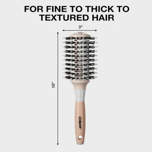 Conair Ceramic Wood Vented Boar Bristle Round Hair Brush Large Barrel All Hair - Imperfect Box