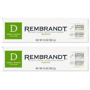 Rembrandt Deeply White + Peroxide Whitening Toothpaste with Fluoride 3.5oz/2pk - New